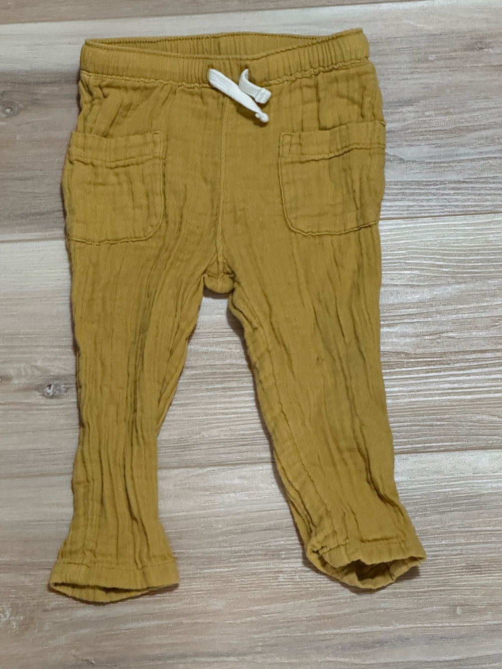 Old Navy Mustard Yellow Cotton Gauze Jogger Pants 12-18M
